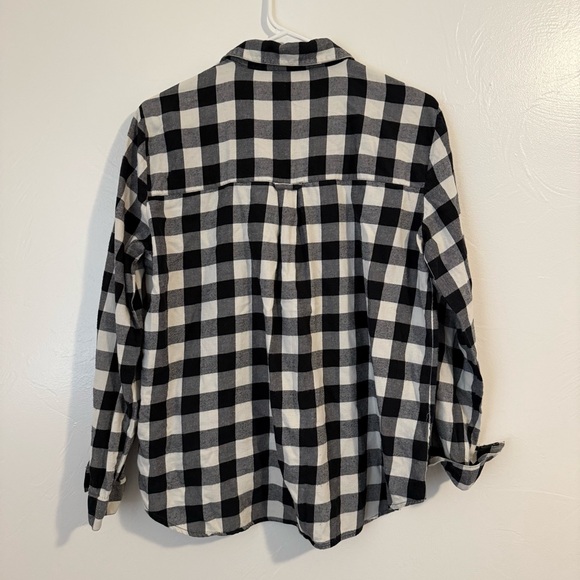 Zara Basic Black & White Plaid Flannel Shirt - Picture 4 of 4
